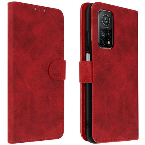 Avizar Étui Pour Xiaomi Mi 10T / Mi 10T Pro Clapet Porte-cartes Fonction Support Rouge