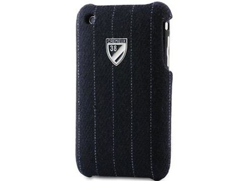 Coque rigide CREMIEUX tissu derby bleu pour iPhone 3G & 3G S