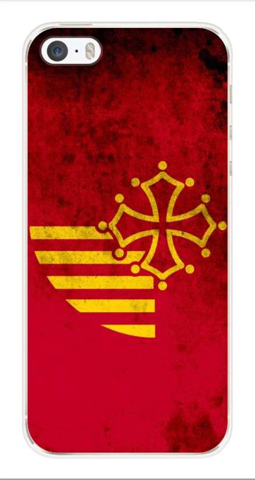Coque en silicone imprimée compatible iPhone 5 iPhone 5S Drapeau Languedoc