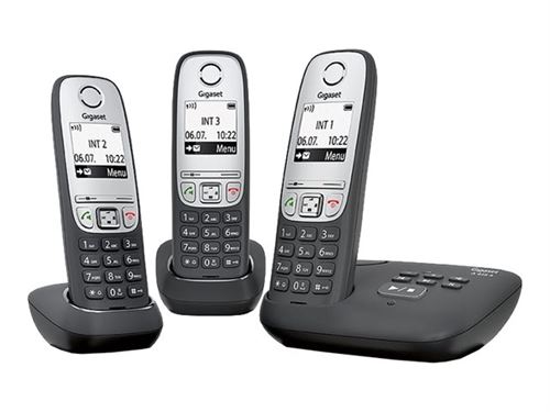 Gigaset A415A Trio - téléphone sans fil - système de répondeur avec ID d'appelant + 2 combinés supplémentaires