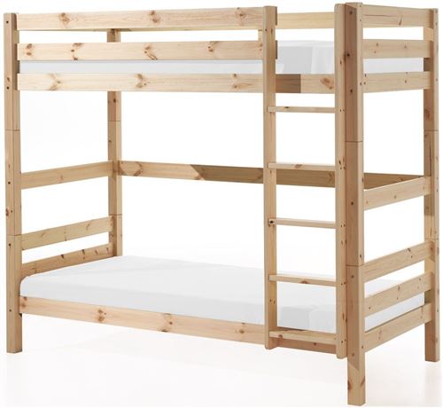 Vipack PINO Lit Superpos&eacute; Pin Massif Bois Nature + Lit gigogne