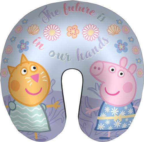 Diakakis coussin Peppa Pigpour le cou et Candy Cat 28 cm bleu
