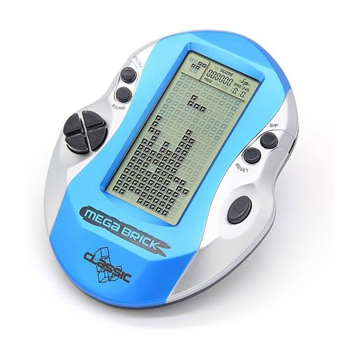 Console jeux de brique rétro portable avec 26 jeux classiques - Bleu