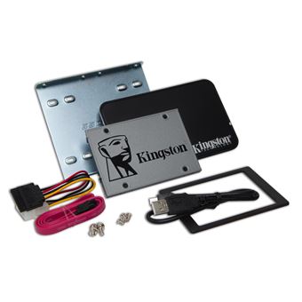 Kingston UV500 Desktop/Notebook upgrade kit - SSD - chiffré - 240 Go - interne - 2.5" (dans un support de 3,5") - SATA 6Gb/s - AES 256 bits - TCG Opal Encryption 2.0, Self-Encrypting Drive (SED) - 1