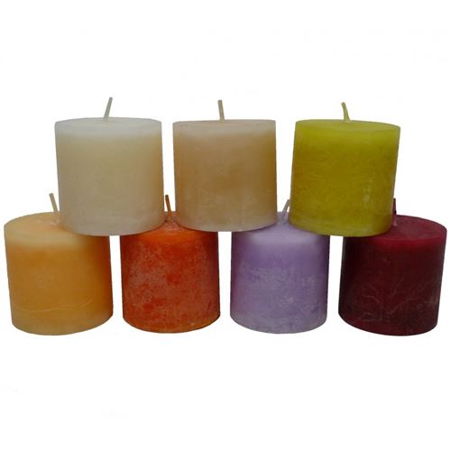 Bougie de Cire Parfumée Fruitée ou Florale Cylindrique pour Photophores ou à Poser 5x5x5cm