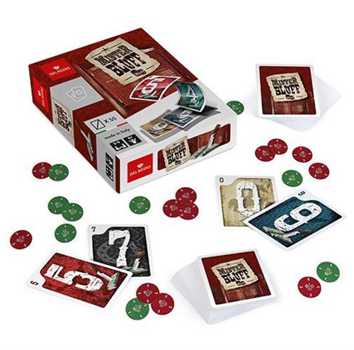 Dal Negro jeu de cartes Mister Bluff 2,5 cm carton rouge/vert 2-pièces