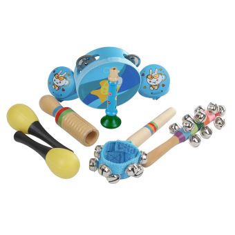 Table de Musique Montessori pour Tout-petits – Batterie en Bois avec 2 Tambours