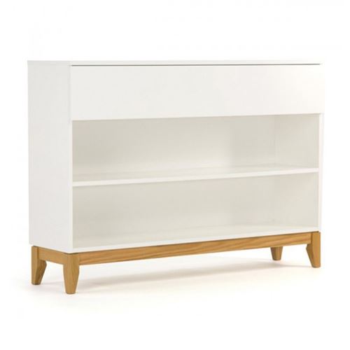 Paris Prix - Console 2 Niches & 1 Tiroir blanco 120cm Blanc