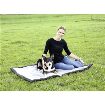 Kerbl Couverture de Voyage pour Chiens 140 x 100 cm Gris et Noir 81265 - 1