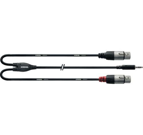 Cordial CFY1.8WFF - Câble bretelle mini jack mâle stéréo - 2 XLR femelles 1,8 m