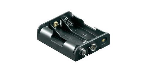 Support pile 3x R6 (AA) Goobay 11984 raccord par bouton-poussoir (L x l x h) 58 x 48.2 x 17 mm