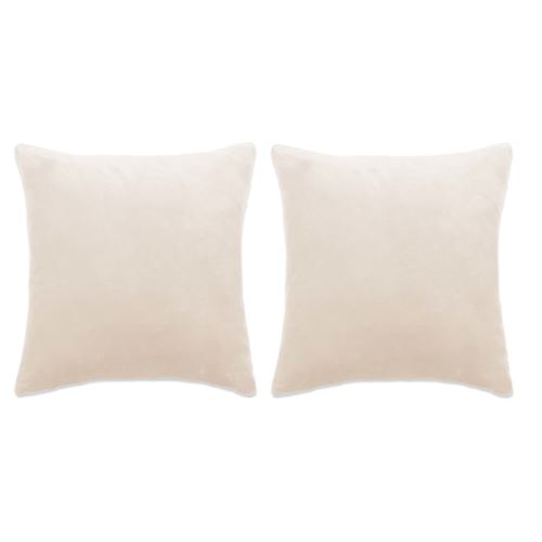 vidaXL Jeu de coussin 2 pcs Velours 60 x 60 cm Blanc cassé