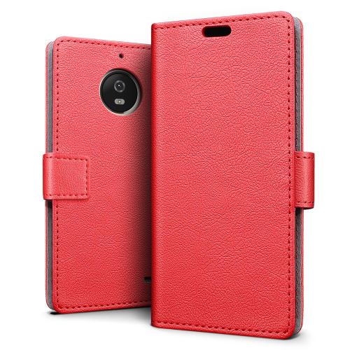 Etui Housse Portefeuille Pour Motorola Moto E4 Plus - Rouge
