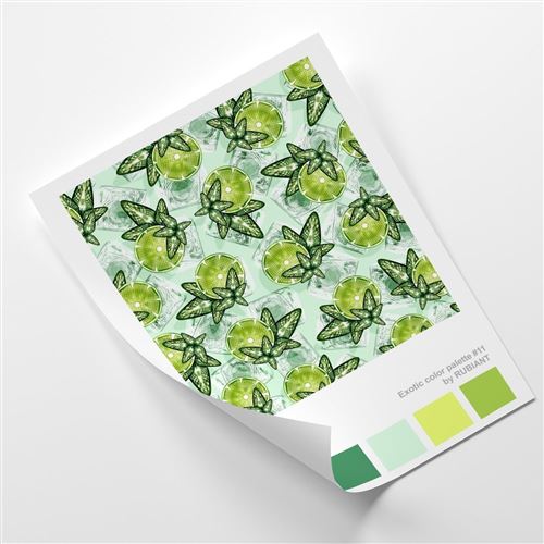 Feeby Affiche Image Poster décoration murale moderne, Citron vert et menthe 40x60 cm