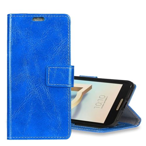 Alcatel A7 Housse Etui Cuir PU Bleu Effet Peau rétro ALS46421