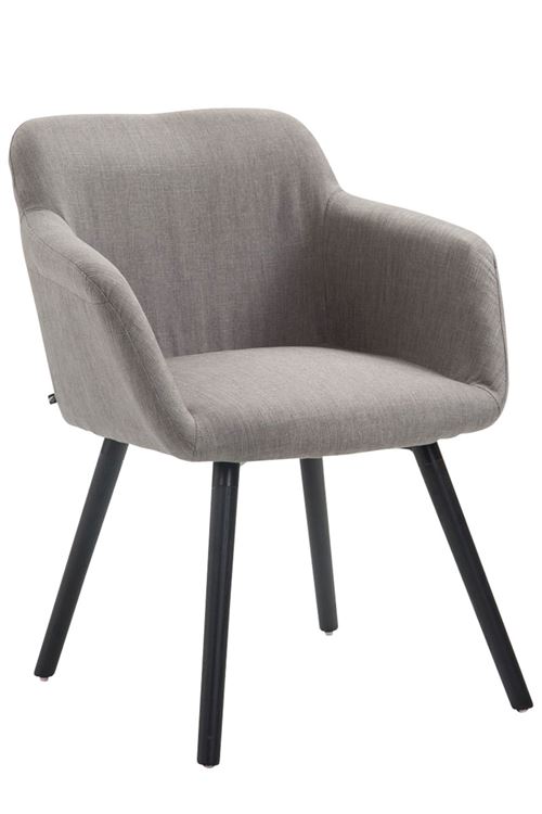 Chaise de salle à manger Debbie tissu , Gris/Bois de chêne Noir