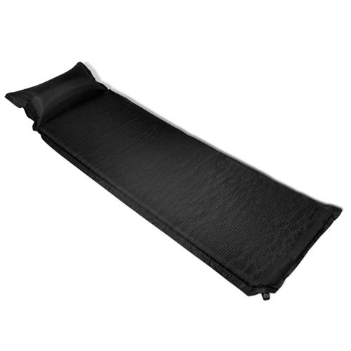 vidaXL Luchtmatras 6 x 66 x 200 cm zwart met opblaasbaar kussen