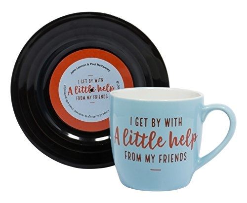 Lyrical mug l&m pack mug et soucoupe - friends - bleu ciel noir thumbsup 1001704
