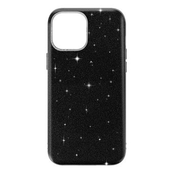 Coque iPhone 12 / 12 Pro Paillette Amovible Silicone Semi-rigide Noir