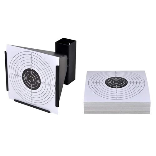 Vidaxl Noir Support De Cible Forme Enton 14 Cm + 100 Cibles En Papier