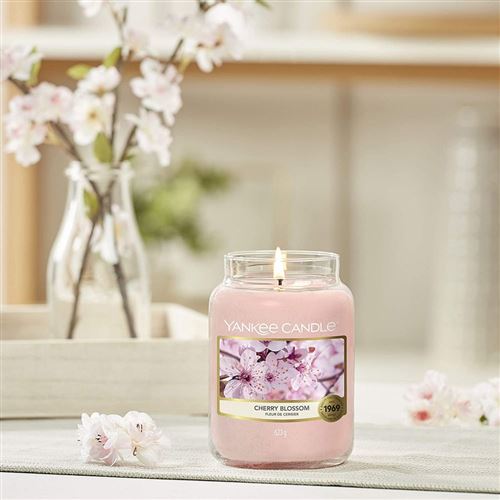 Yankee Candle Bougie Moyenne Jarre Fleur De Cerisier Rose