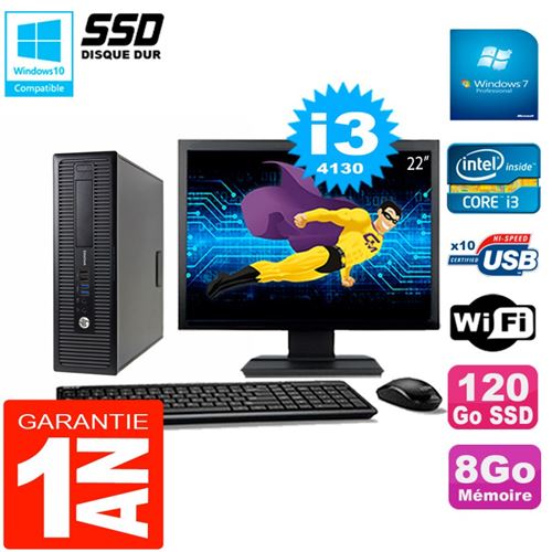 Pc hp elitedesk 800 g1 sff ecran 22' core i3-4130 8go disque 120 go ssd wifi w7 État correct - Hewlett-Packard reconditionné disponible sur Fnac