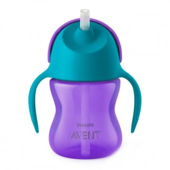 Tasse à paille violet 200 ml - philips avent - 1