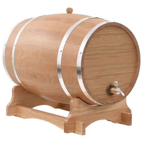 vidaXL Tonneau à vin avec robinet Chêne massif 35 L