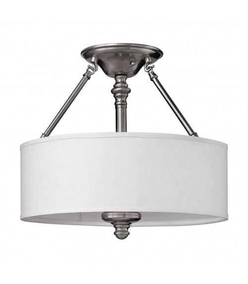 Plafonnier Sussex, nickel brossé