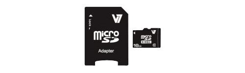 V7 VAMSDH16GCL10R-2E - Carte mémoire flash (adaptateur microSDHC - SD inclus(e)) - 16 Go - Class 10 - micro SDHC