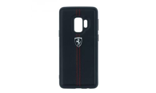 Coque Ferrari collection Heritage cuir noir Galaxy-S9