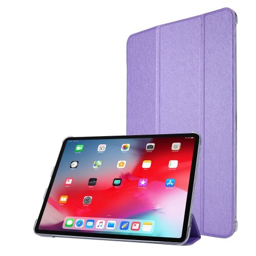 Etui en PU + TPU flip de soie avec support tri-pliure violet pour votre Apple iPad Pro 11 pouces (2020)