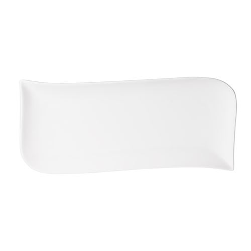 Table Passion Blanc Plat Rectangle Melody 40X17 Cm - Porcelaine - Image 1