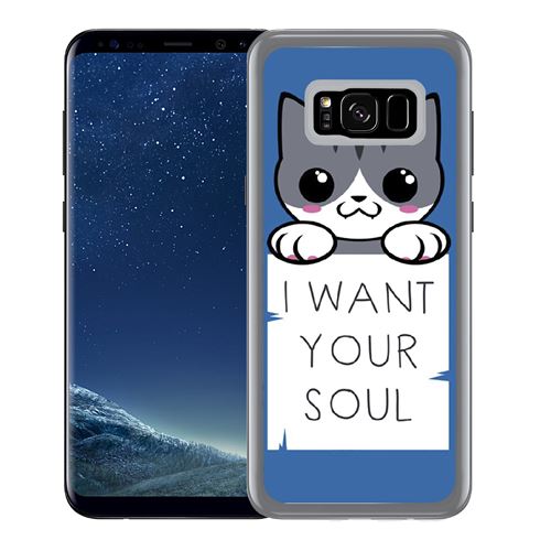 Coque pour Samsung Galaxy S8 chat i want your soul