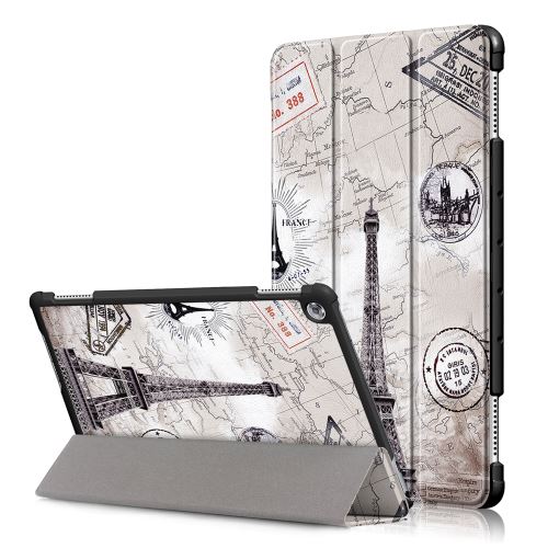 Applicable à Huawei Mediapad M5 lite 10 pouces en cuir ultra-mince protecteur de support de pliage intelligent249*167*14MMTour de fer rétro