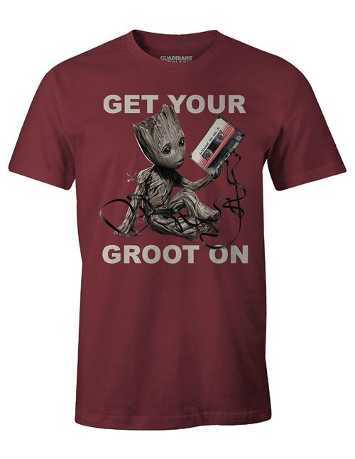 T-shirt Les Gardiens de la Galaxie Marvel - Get your Groot On - M - Bordeaux