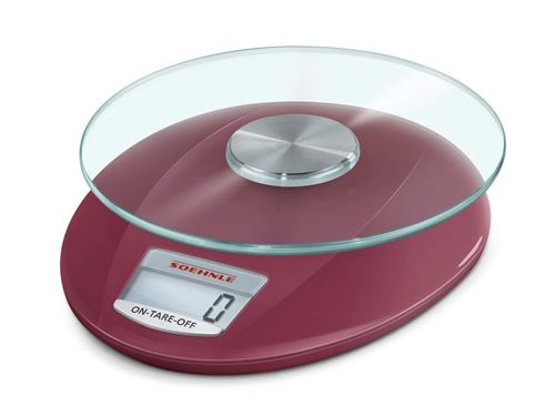 Soehnle 65858 Roma Balance de cuisine Plastique Rouge 21,6 x 19,4 x 7 cm