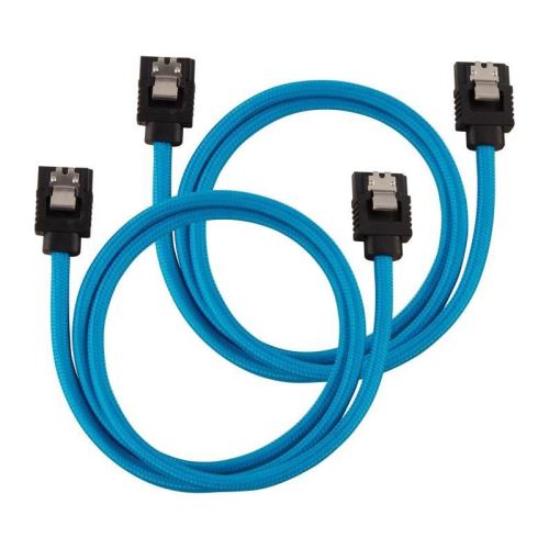 corsair corsair premium sleeved sata-kabel 60cm - blau noir