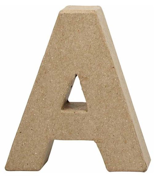 Creative lettre A papier mâché 10 cm