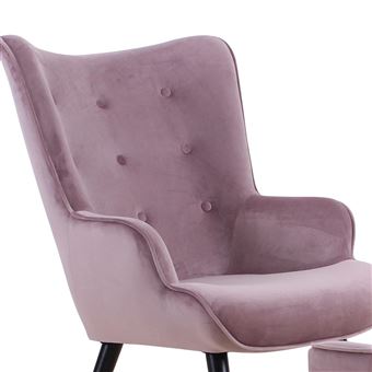 Rose Velours Fauteuil Lylou ScandinavePouf Fauteuil 4ALjqc35R