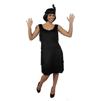 Deguisement Pour Femme Des Annees 20 Avec Cette Magnifique Robe Noire A Franges Devant Et Derriere Style Charleston Medium Deguisement Adulte Achat Prix Fnac