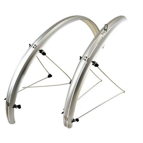 Garde boue vtc/vtt 26'' strong a tringles 54mm argent (pr)