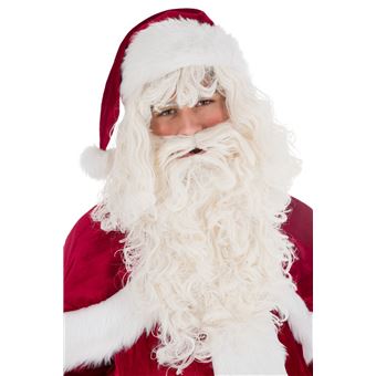 Perruque Et Barbe Pere Noel Blanc Haut De Gamme Blanc Accessoire De Deguisement Achat Prix Fnac