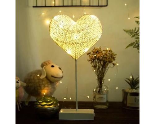 Lampe Décorative Coeur Romantique Rotin Câble Luminaire LED 3M Lumière Blanc - YONIS