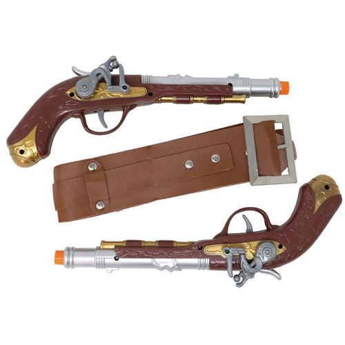 Accessoire de déguisement - ceinture thoracique 2 pistolets à silex pirate - guirca 17282