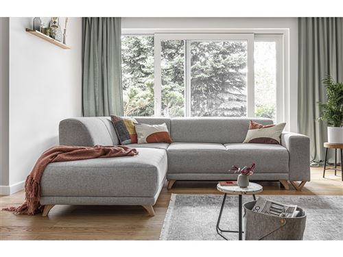 Bobochic Canapé Dangle L Convertible Avec Coffre Bella Gris Clair Angle Gauche