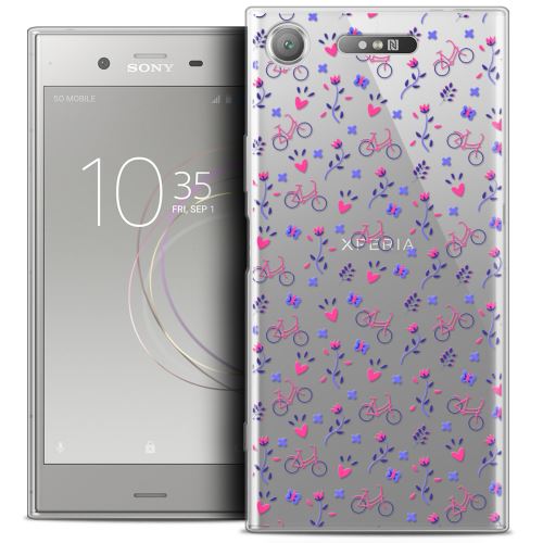 Coque Sony Xperia XZ1 (5.2 ) CASEINK Housse Etui [Crystal Gel Motif HD Collection Love Saint Valentin Design Bicycle - Souple - Ultra Fin - Imprimé en France]
