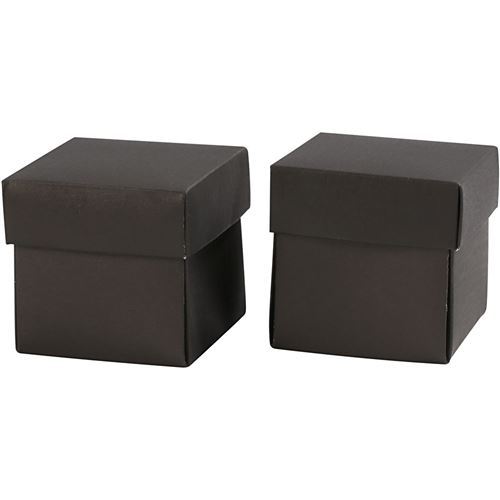Creotime boîtes pliantes en carton 5,5 x 5,5 x 5,5 x 5,5 cm 10 pièces noir