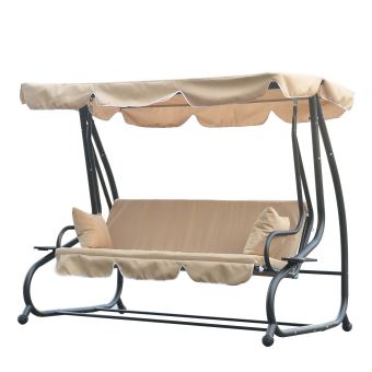 Balancelle Convertible Balancoire Hamac De Jardin En Acier Trois Places Mobilier De Jardin Achat Prix Fnac