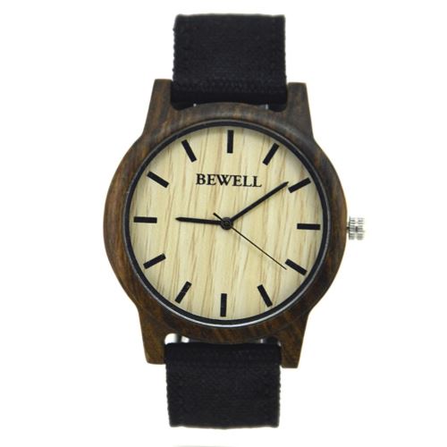 Montre Homme Quartz en bois bois de santal Noir 134A